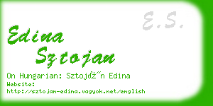 edina sztojan business card